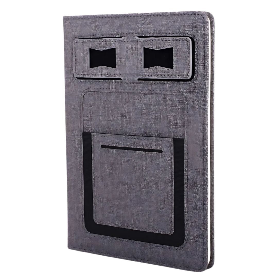 B125 - A5 Notebook with Phone Stand, Card Pocket, Mobile Pocket, Pen Loop & Elastic Fastener - product image 2