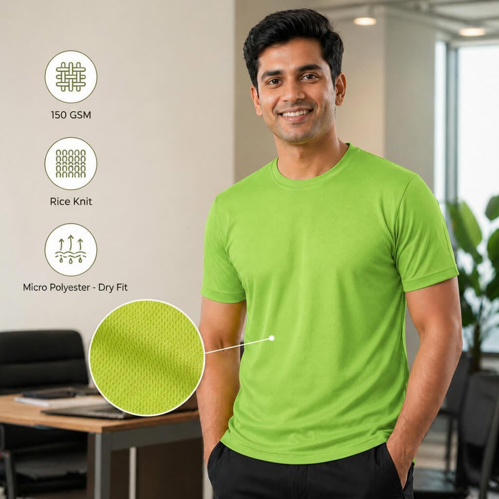 Berlin Neon Green round-neck T-shirt for corporate gifting