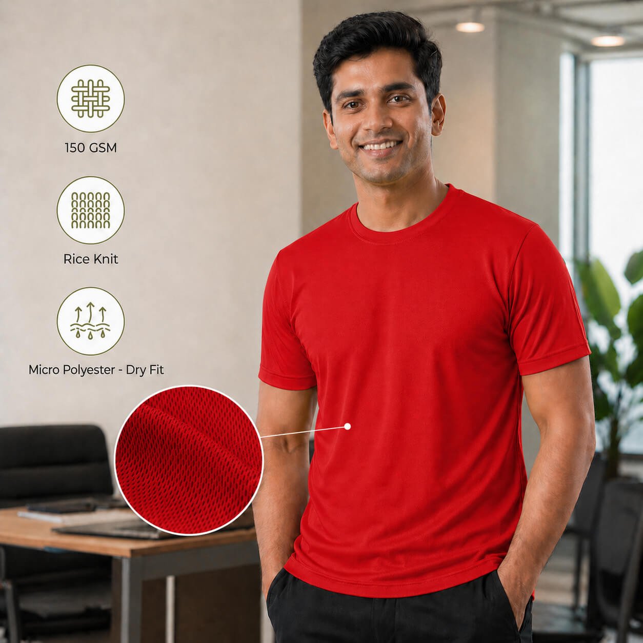 Berlin Red round-neck T-shirt for corporate gifting