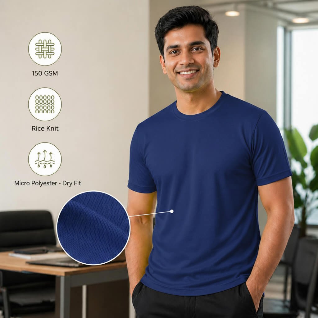 Berlin Royal Blue round-neck T-shirt for corporate gifting