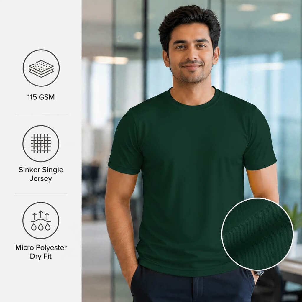 Chelsea Bottle Green round-neck T-shirt for corporate gifting