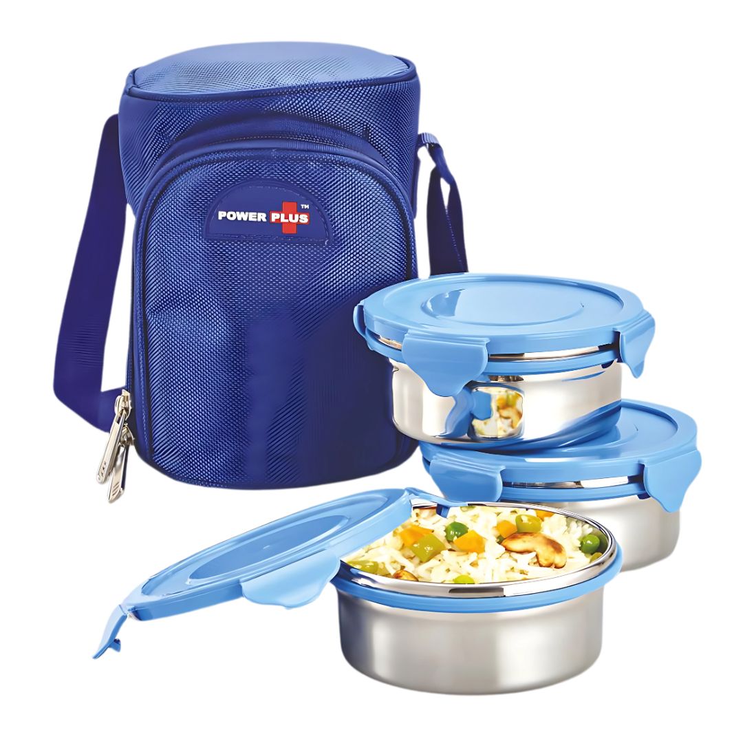 H71 Zippy Lunch Box Bag with 3 Steel Containers - Power Plus - product image 2
