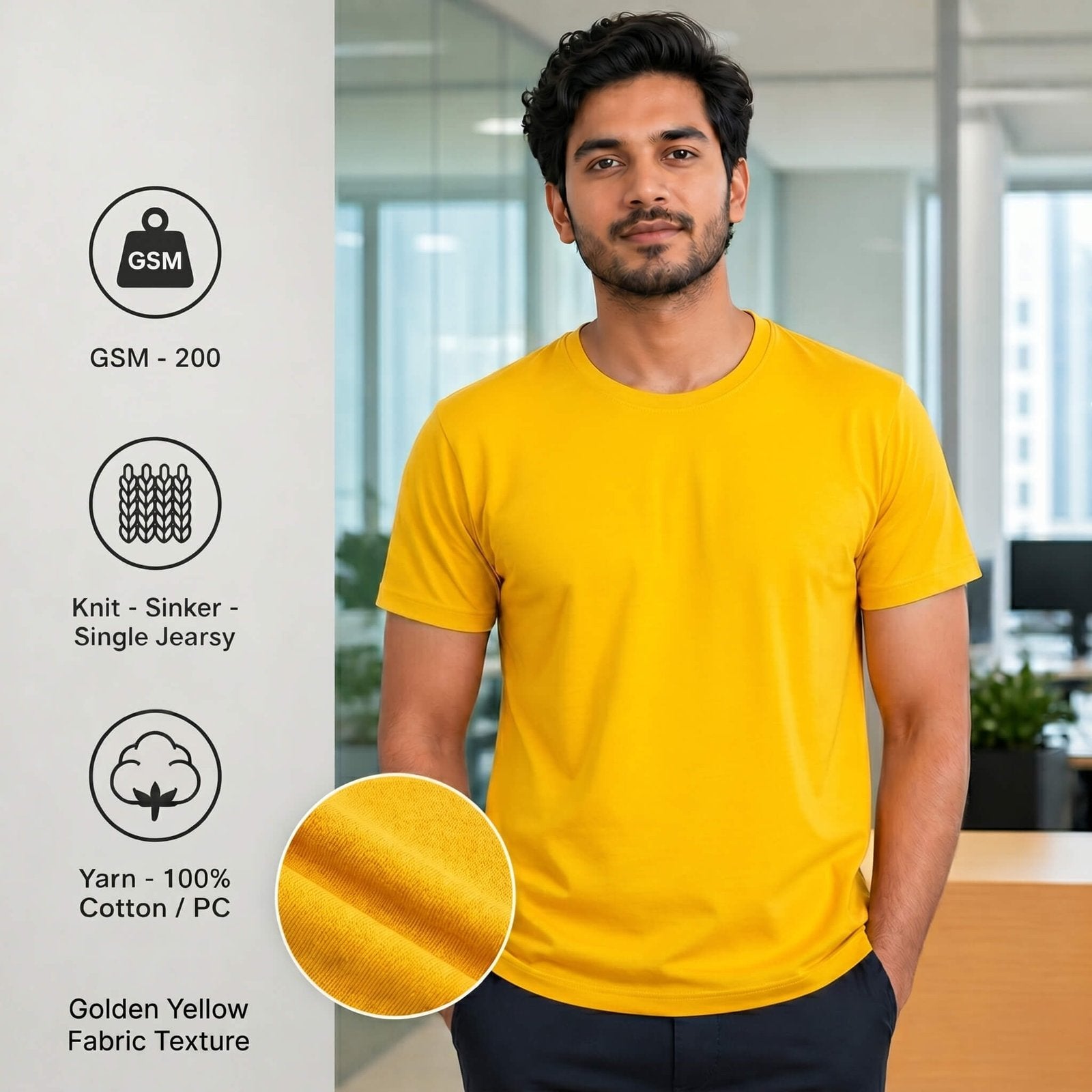 Liverpool Golden Yellow round-neck T-shirt for corporate gifting