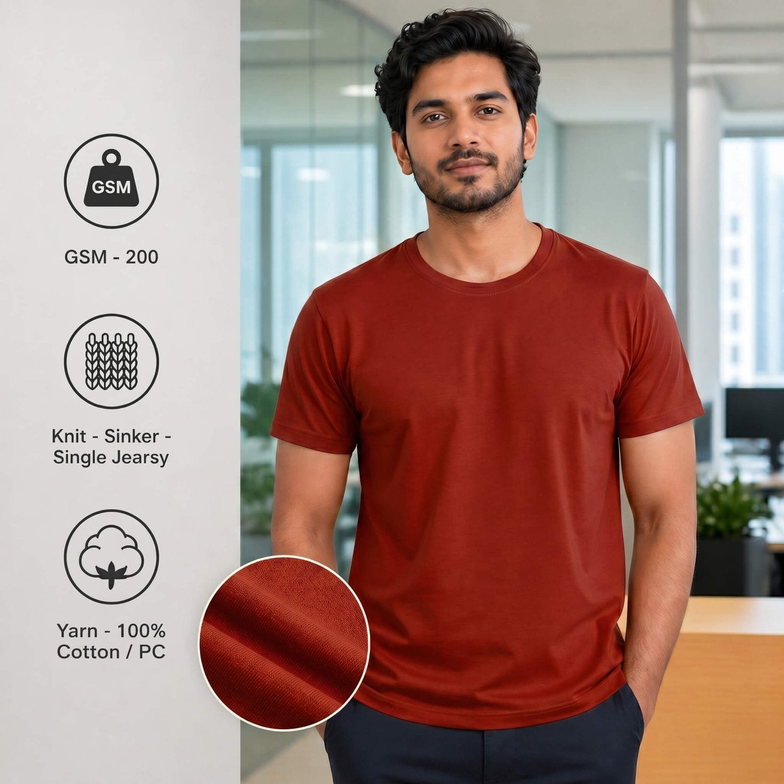 Liverpool Maroon round-neck T-shirt for corporate gifting