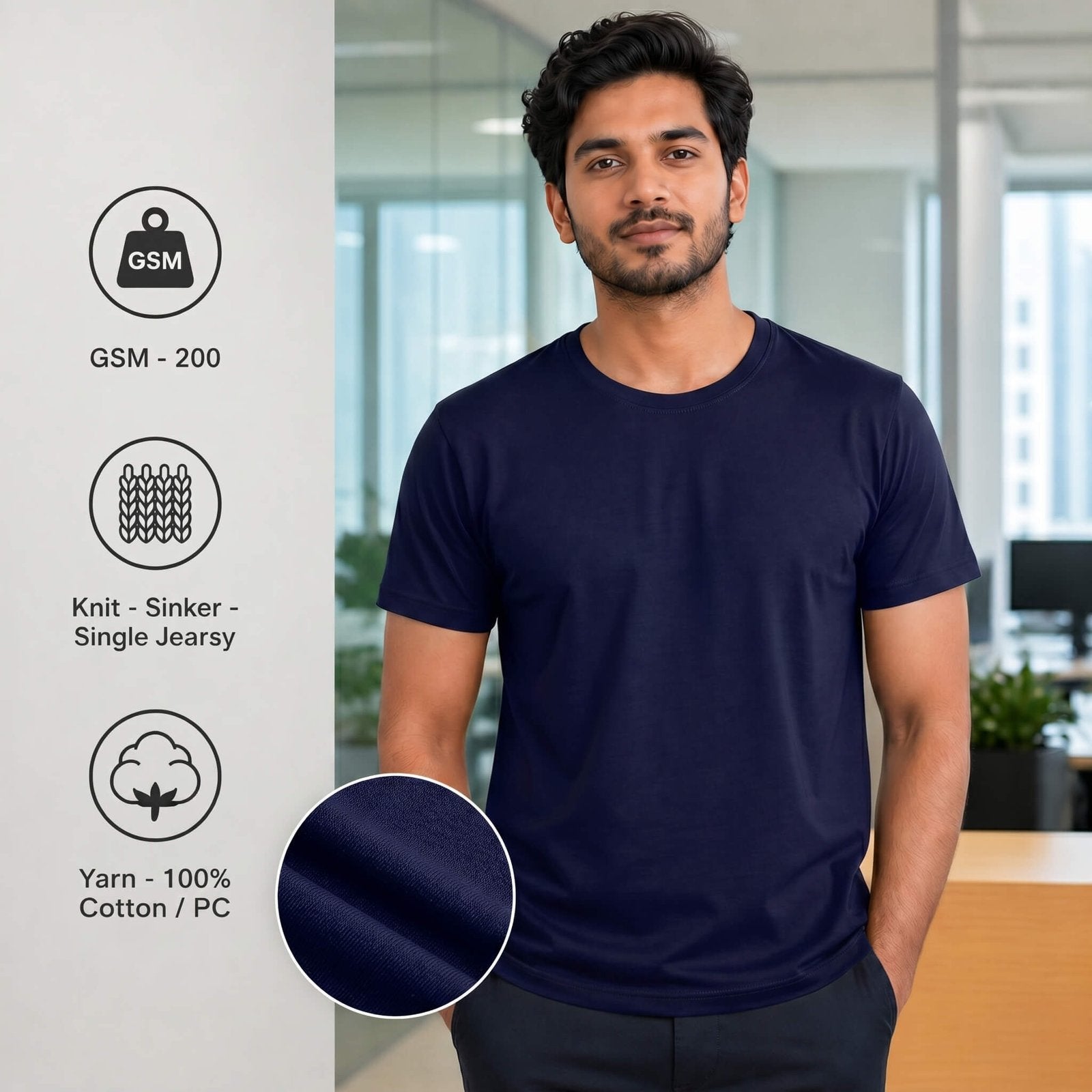 Liverpool Navy Blue round-neck T-shirt for corporate gifting