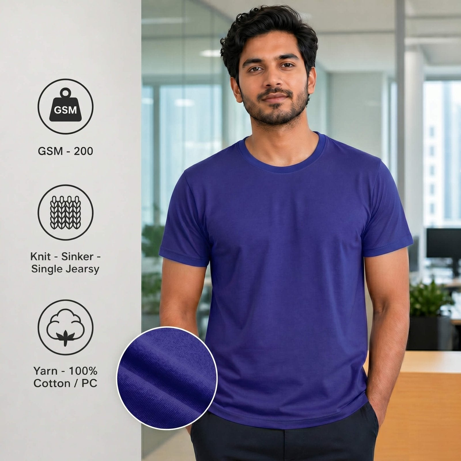 Liverpool Royal Blue round-neck T-shirt for corporate gifting