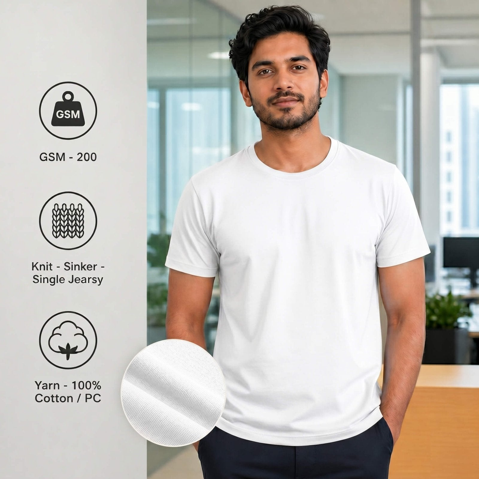 Liverpool White round-neck T-shirt for corporate gifting