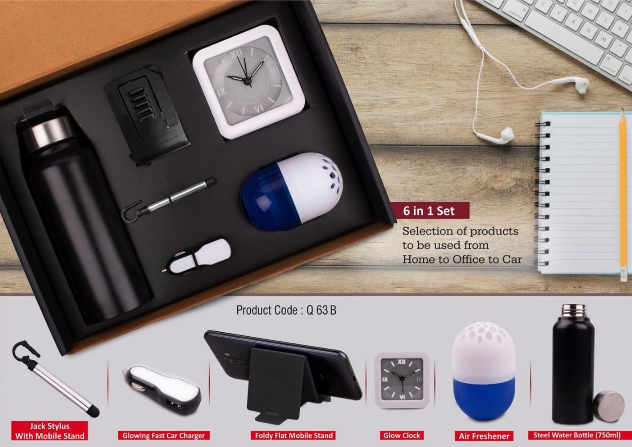 6 In 1 Gift Set: Steel Water Bottle, Mobile Stand, Jack Stylus, Car - product image 2