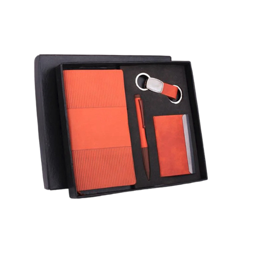 Premium 4 Pc Notebook Gift Set With Pen, Keychain & Card Holder - product image 5