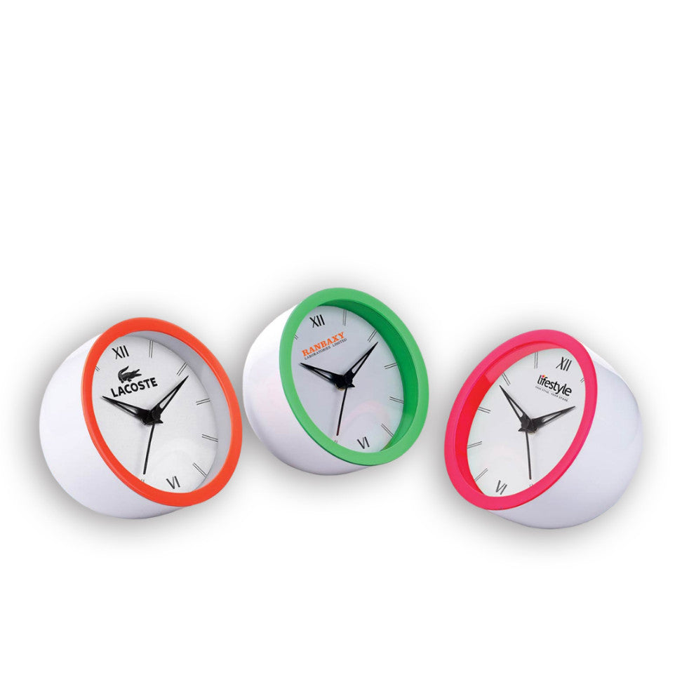 Chipper: Table Clock With Fluorescent Ring | 5-Inch Dial | Custom Branding Ready - corporate gift by YuBingo