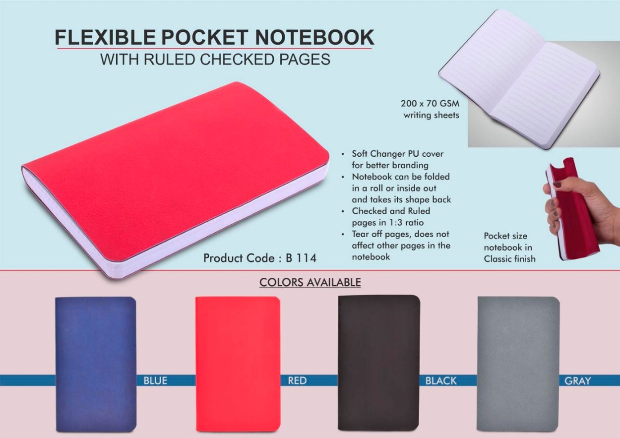 Flexible Pocket Notebook with Ruled & Checked Pages - product image 2