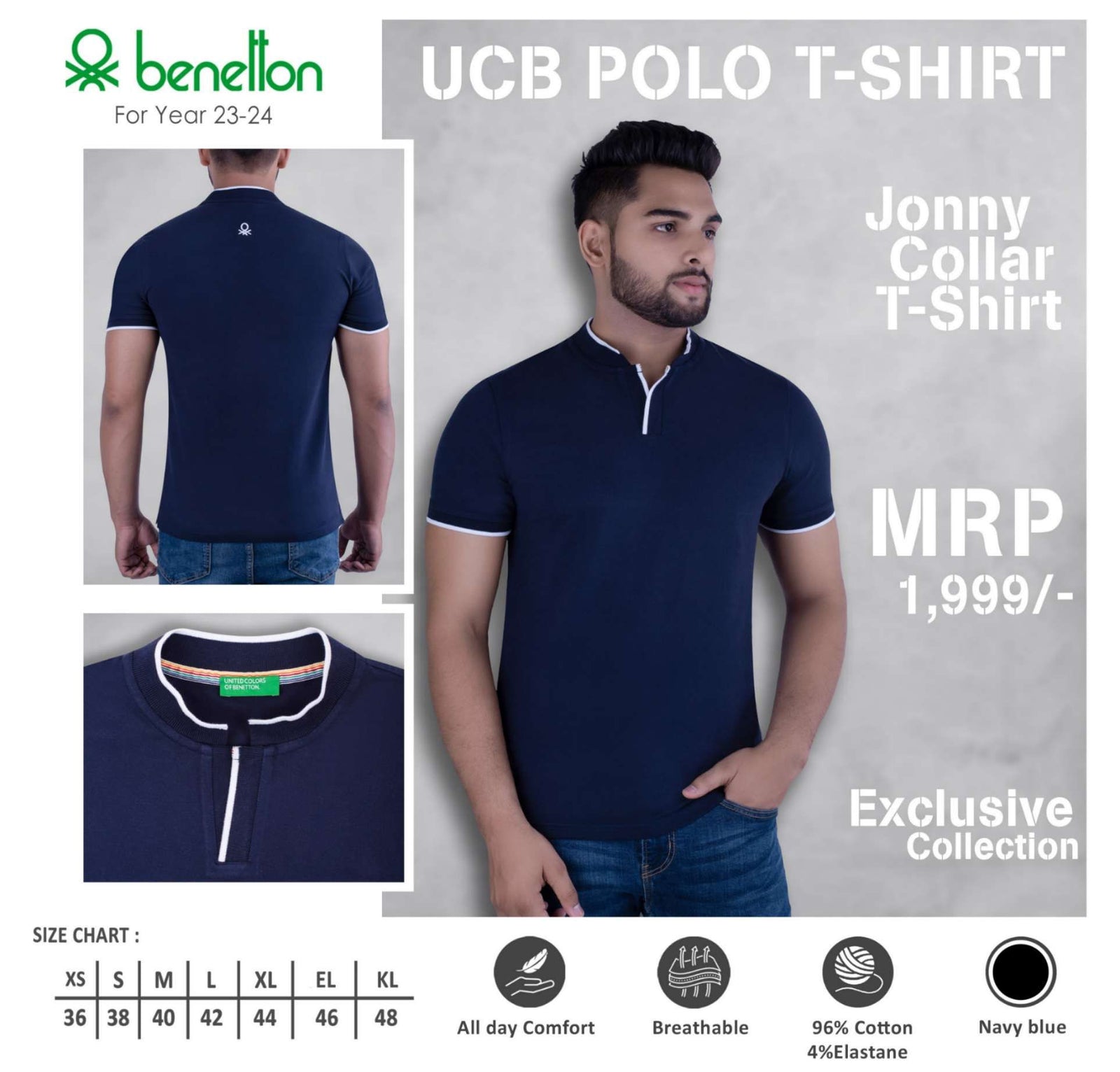 United Colors of Benetton Cotton Jonny Polo T-Shirt - Custom Corporate Gift - product image 2