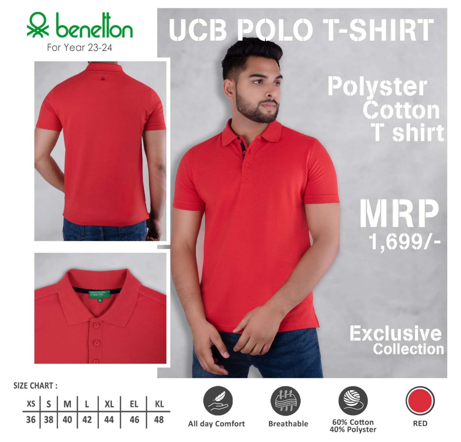United Colors of Benetton Polyester Cotton Polo T-Shirt - Custom Corporate Gift - product image 7