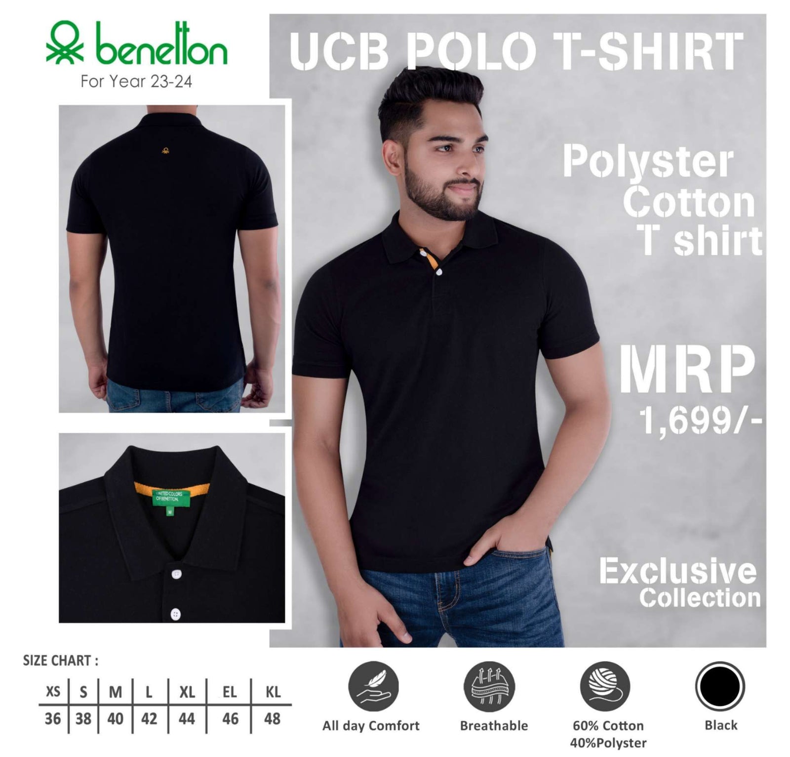 United Colors of Benetton Polyester Cotton Polo T-Shirt - Custom Corporate Gift - product image 5