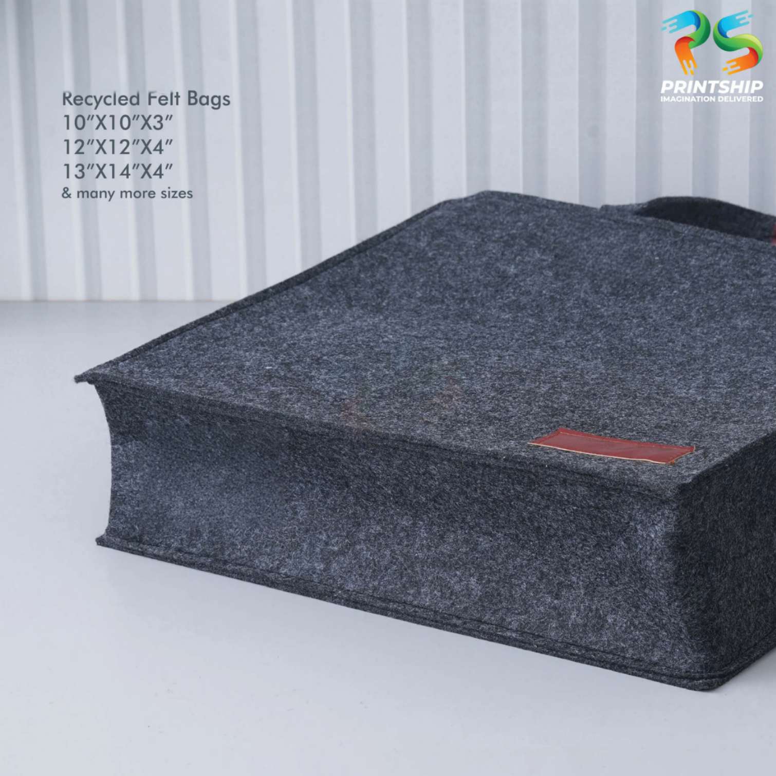 Black Recycled Felt Hand Bag (Medium) - product image 5