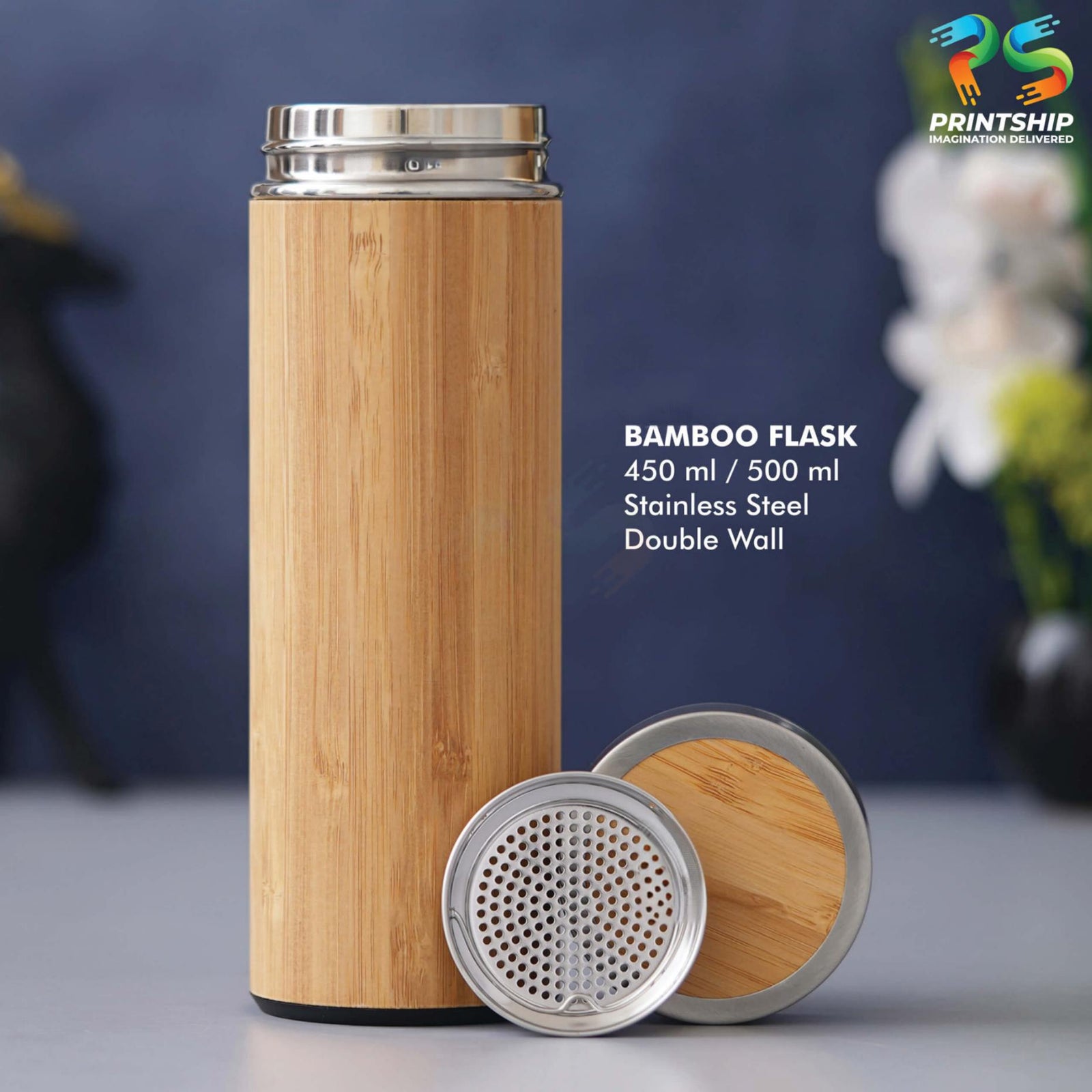 Bamboo Stainless Steel Flask - 500ML - product image 2