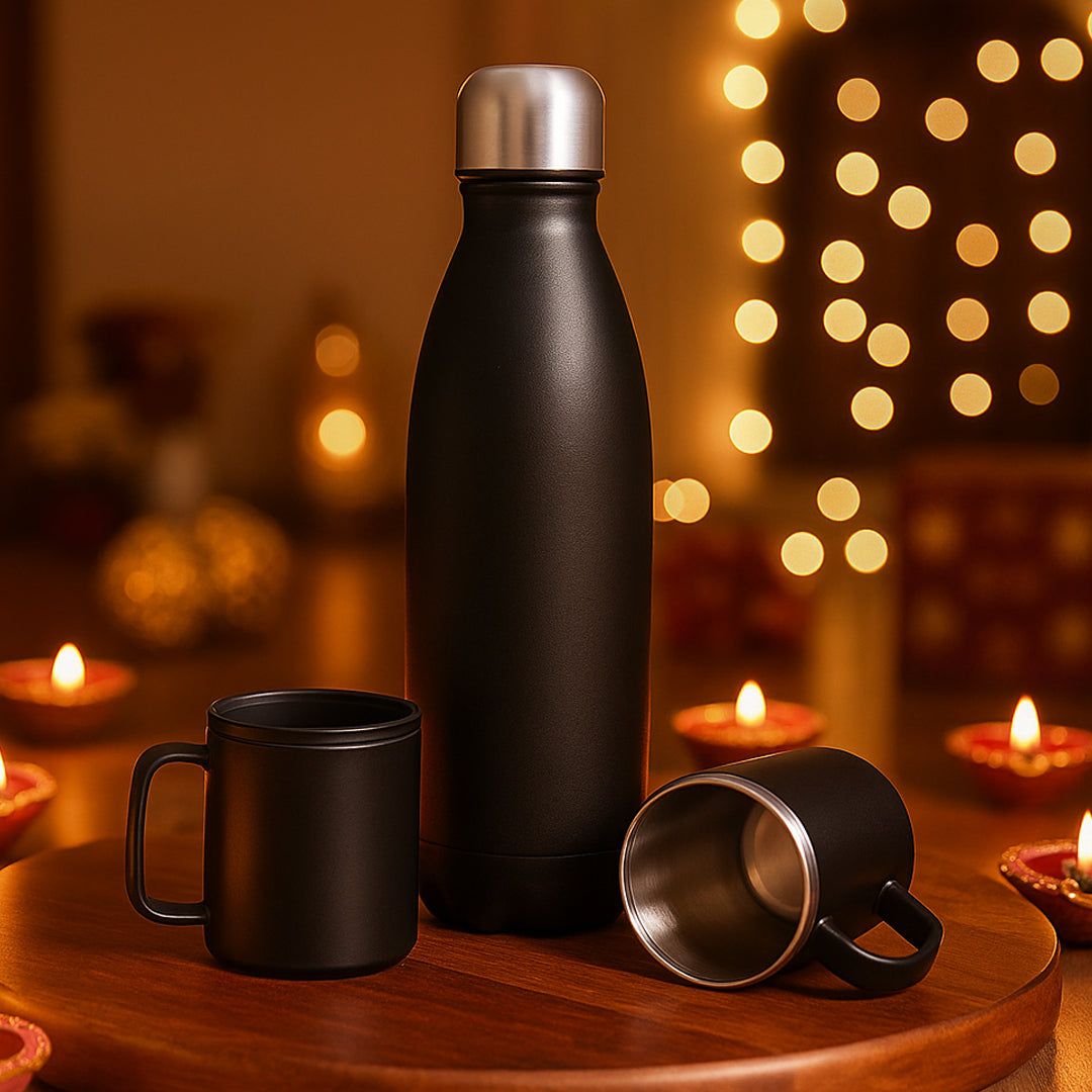 Set of Cola Vacuum Flask with 2 Stainless Steel Cups in Gift Box - corporate gift by YuBingo