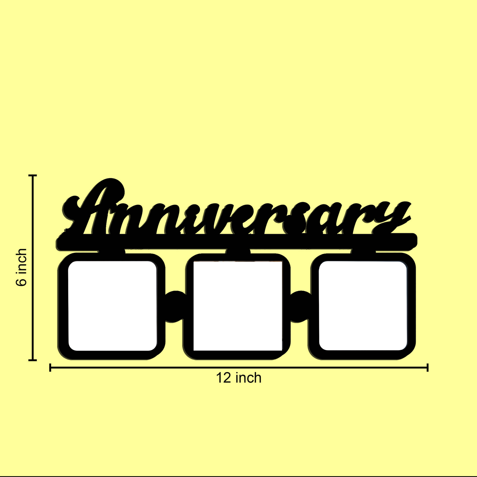 Laser Cut Photo Frame Anniversary Photos with Three Photos - corporate gift by YuBingo