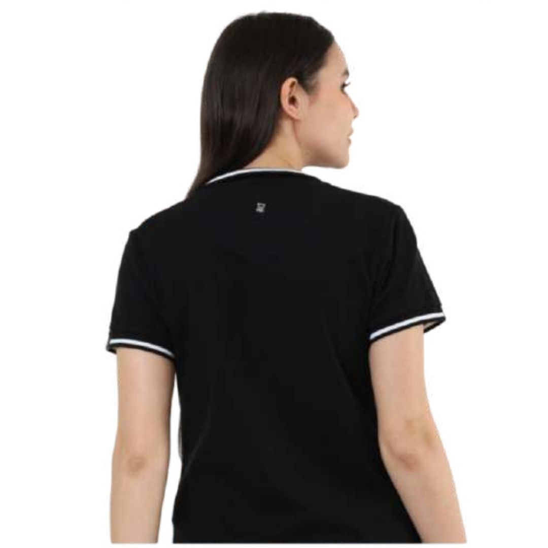 Rare Rabbit Women’s Polo Tee - Black with White Tipping - product image 2