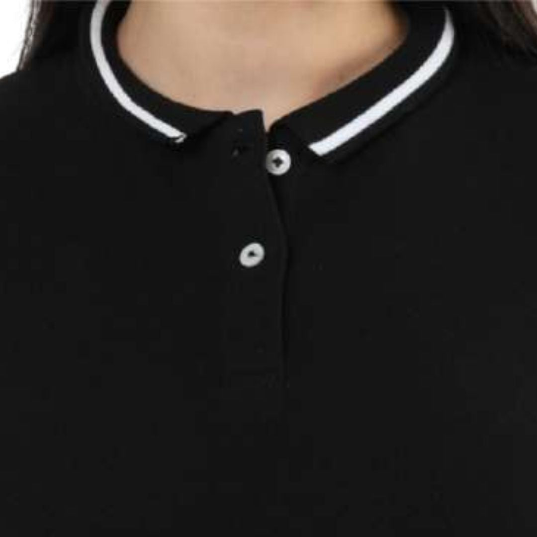 Rare Rabbit Women’s Polo Tee - Black with White Tipping - product image 3