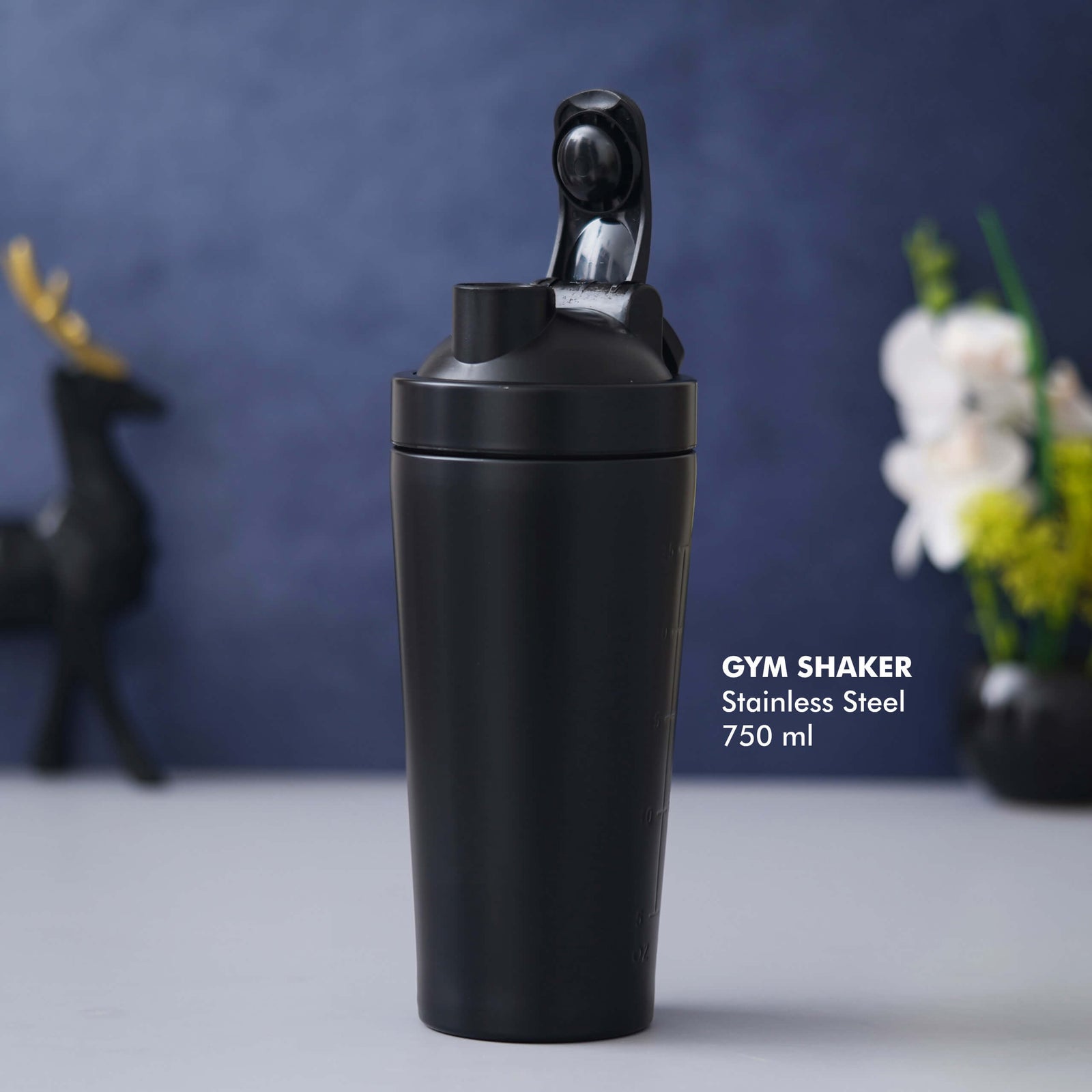 Customizable Black Stainless Steel Gym Shaker - product image 2