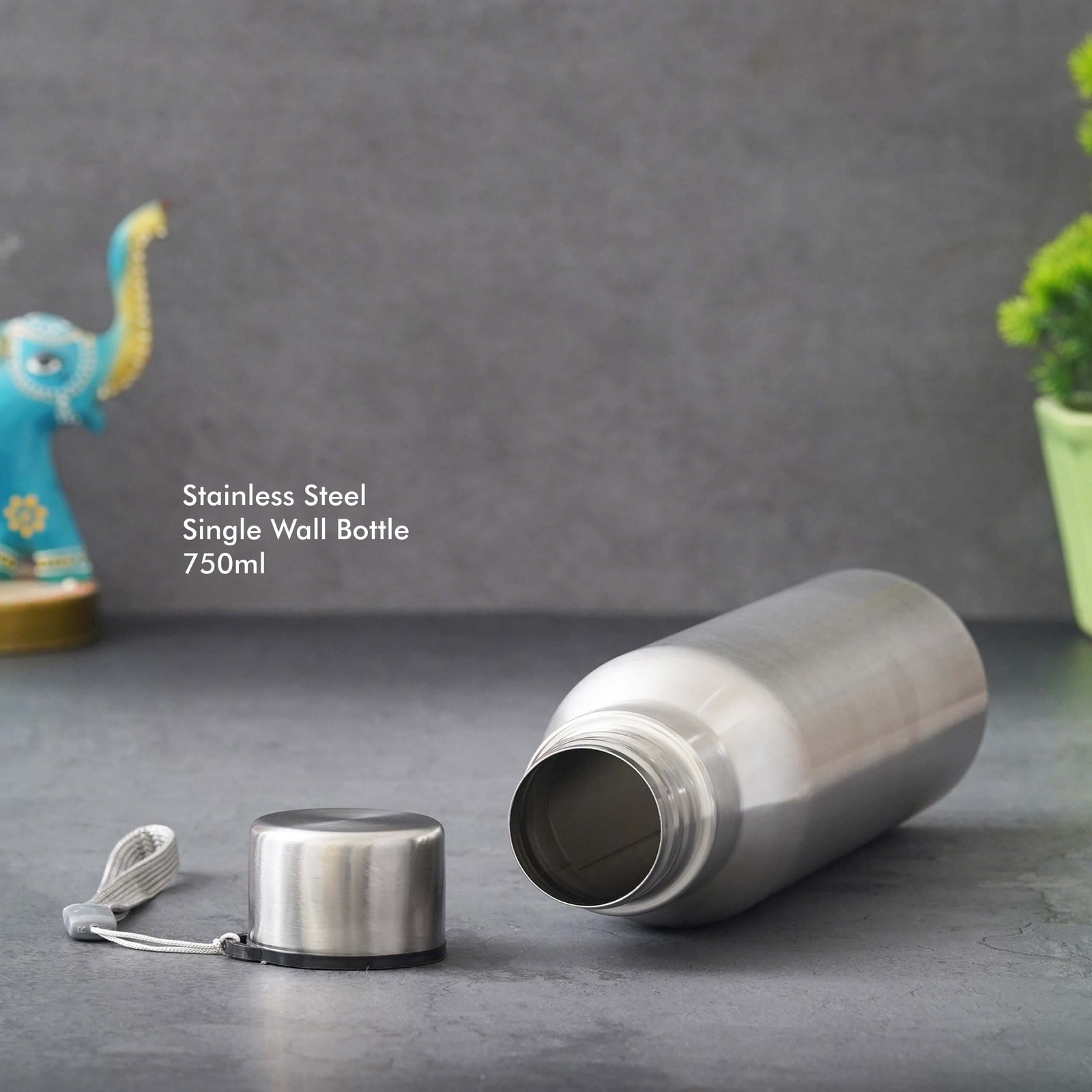 Customizable Silver Stainless Steel Single Wall Bottle - product image 2