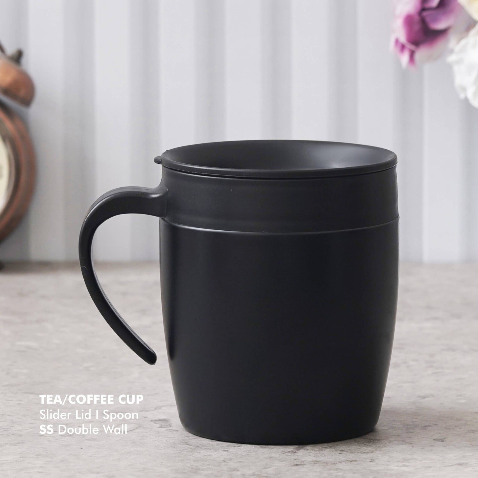 Personalized Black Stainless Steel Mug with Slider Lid - product image 3