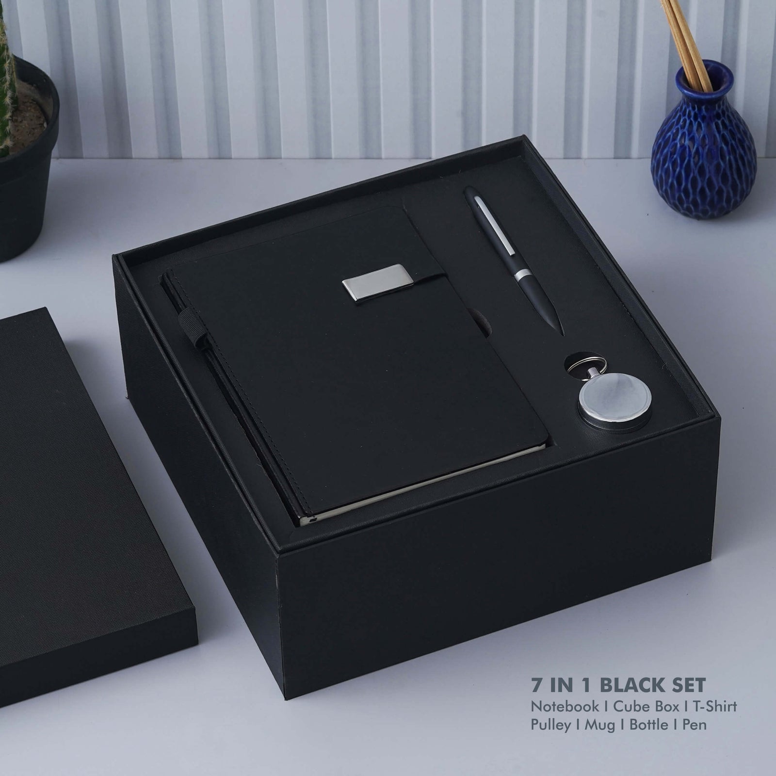 Deluxe Black Gift Set - Notebook, Cube Box, T-Shirt, Mug, Bottle, Pen - product image 3