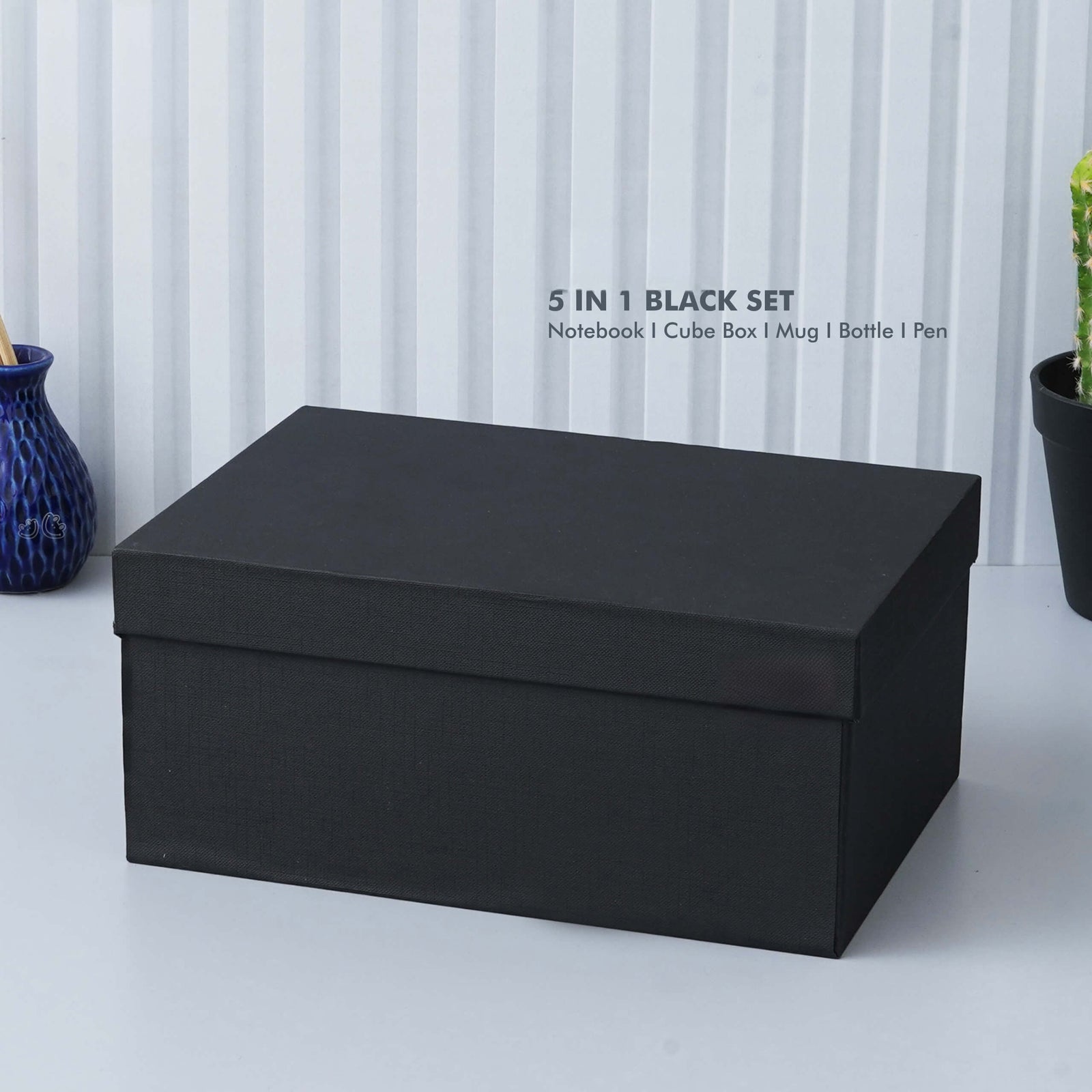 Stylish Black Viro Notebook Gift Set - Cube Box, Mug, Bottle, Pen - product image 4