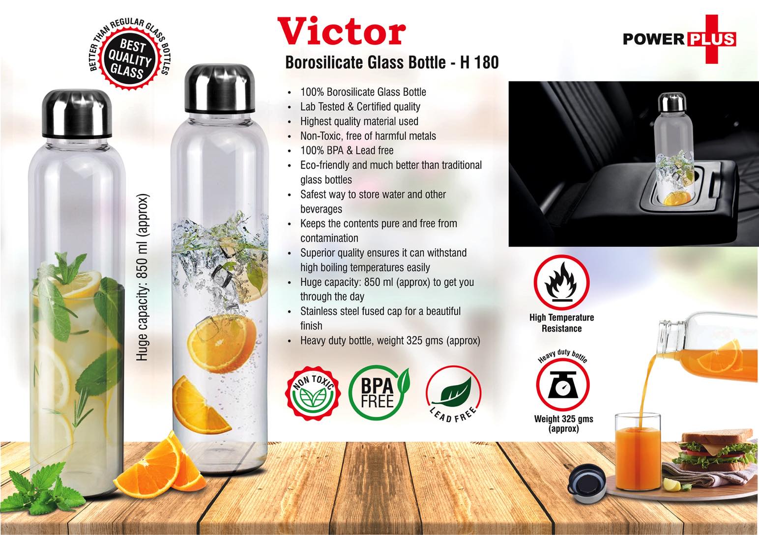 Victor Borosilicate Glass Bottle - product image 2