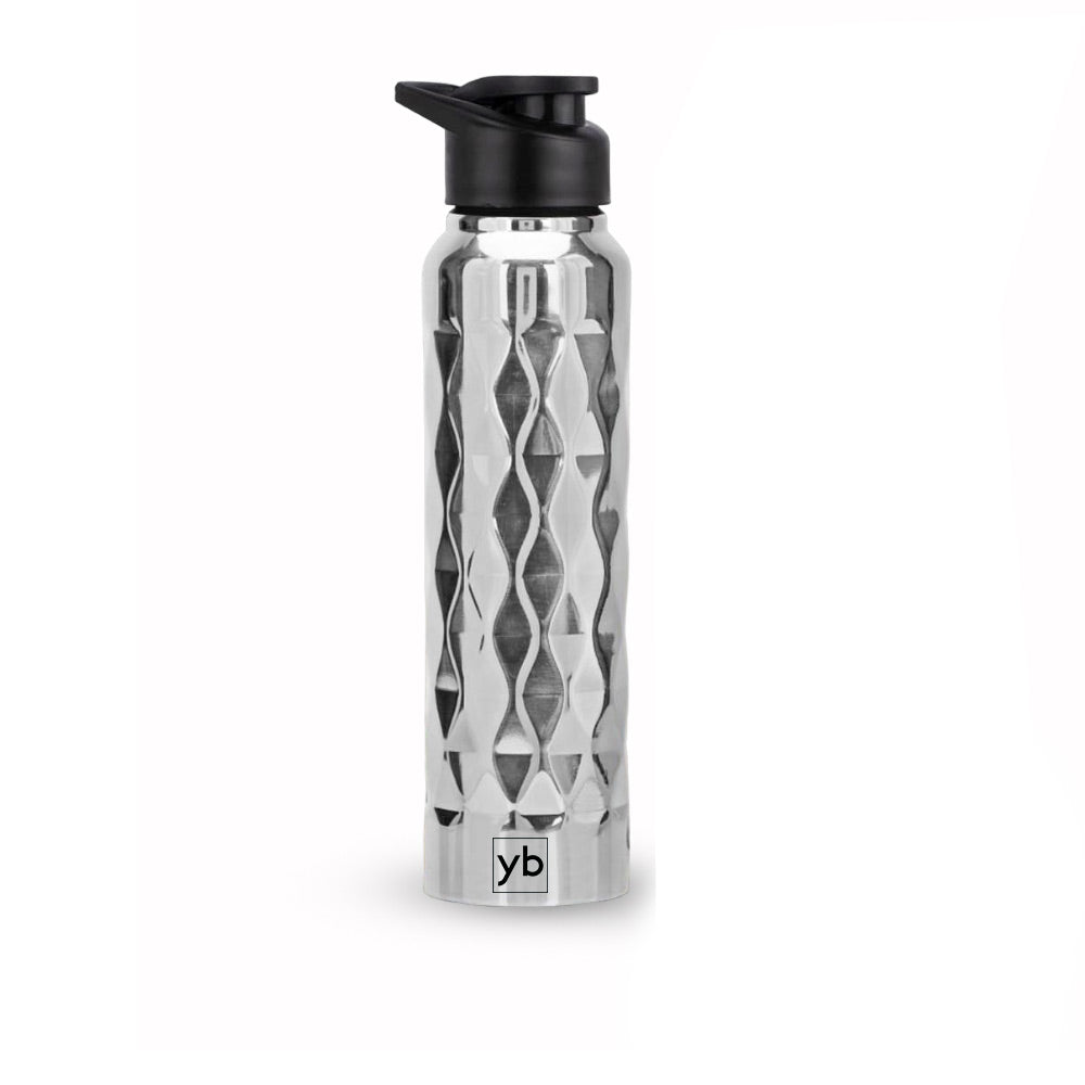 Add Some Sparkle to Your Hydration Routine with Our Prism Steel Bottle - Natural Silver, 1L Capacity - corporate gift by YuBingo
