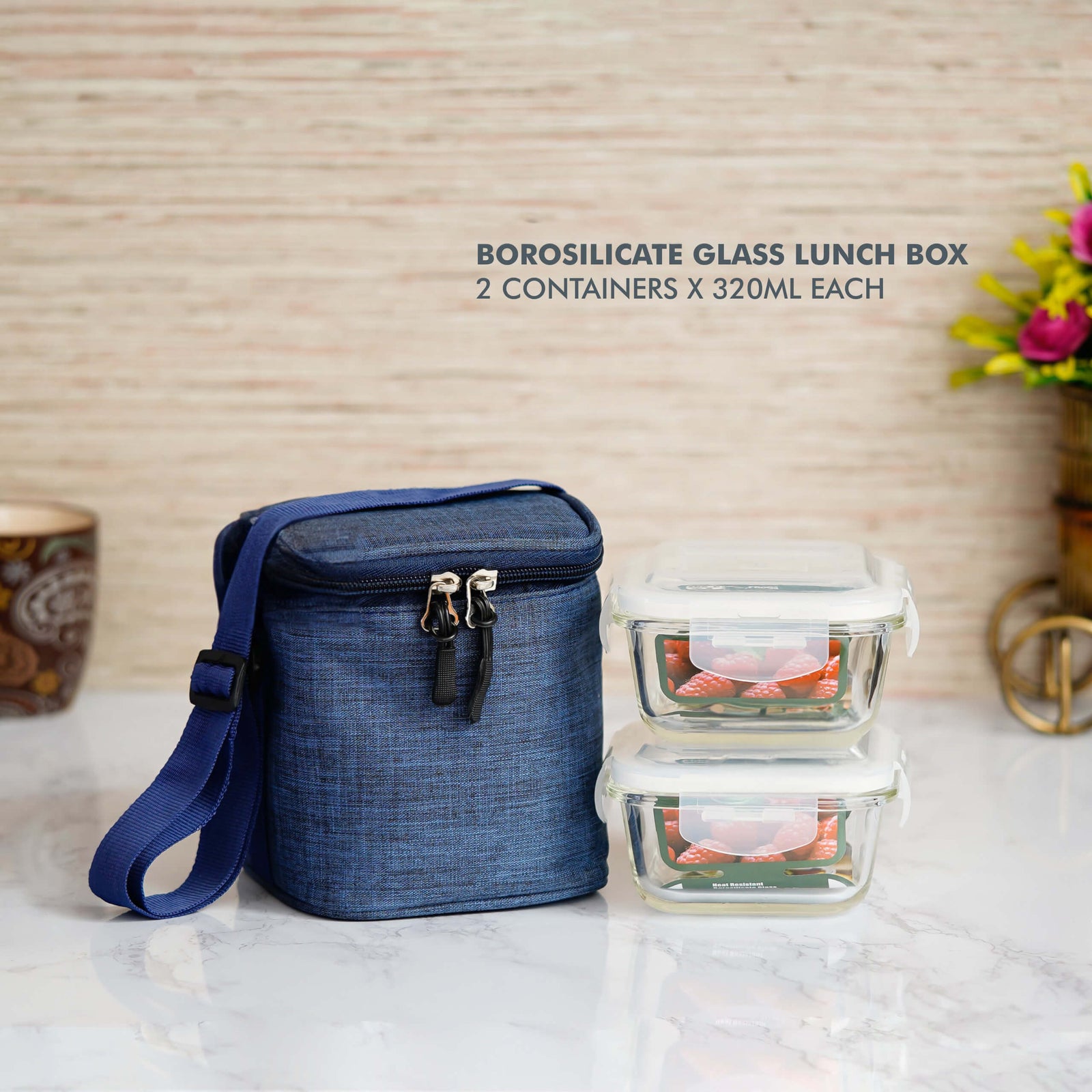 Compact Borosilicate Glass Lunch Box Set - Perfect for Portion Control - corporate gift by YuBingo