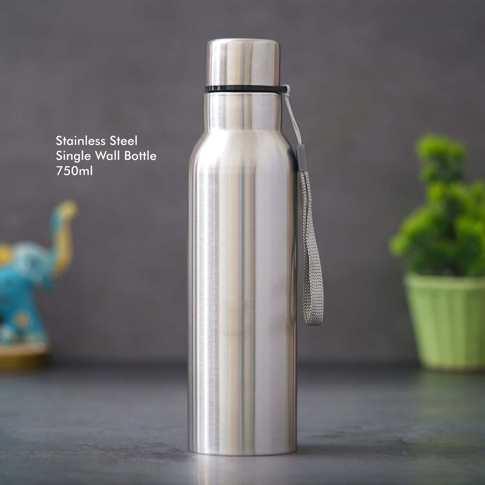 Customizable Silver Stainless Steel Single Wall Bottle - corporate gift by YuBingo