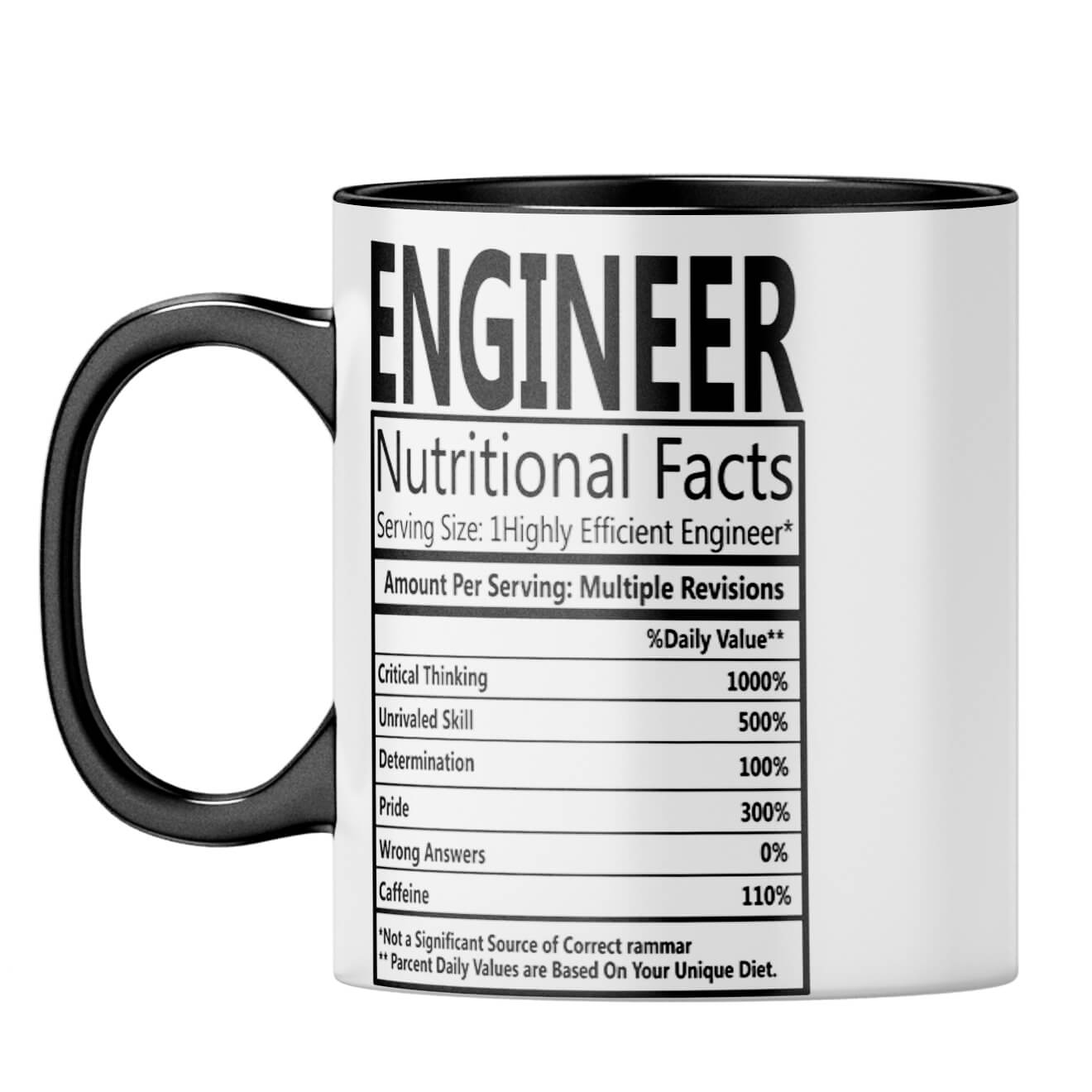 Engineer Nutritional Fact Coffee Mug - corporate gift by YuBingo