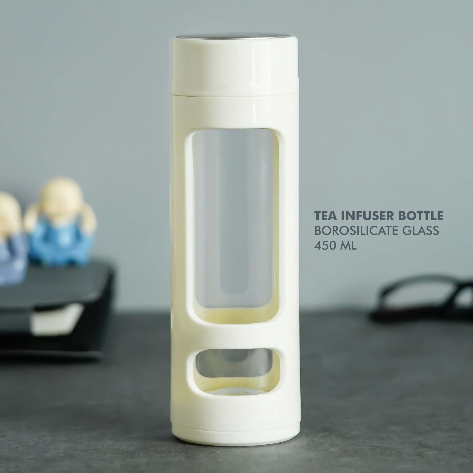 Tea Infuser Borosilicate Glass Bottle - 450 ML - corporate gift by YuBingo