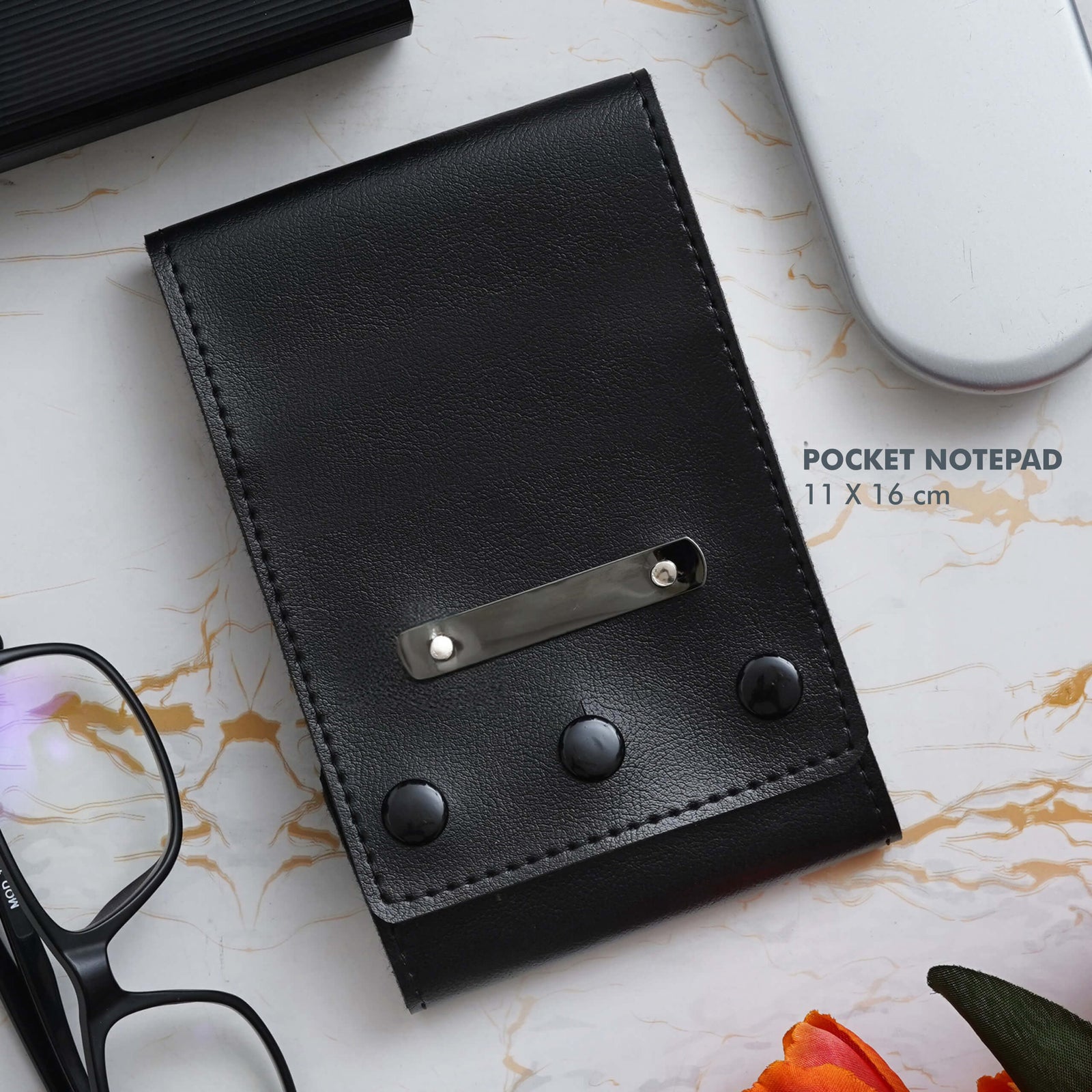 Vegan Leather Pocket Notepad - Compact & Stylish - corporate gift by YuBingo