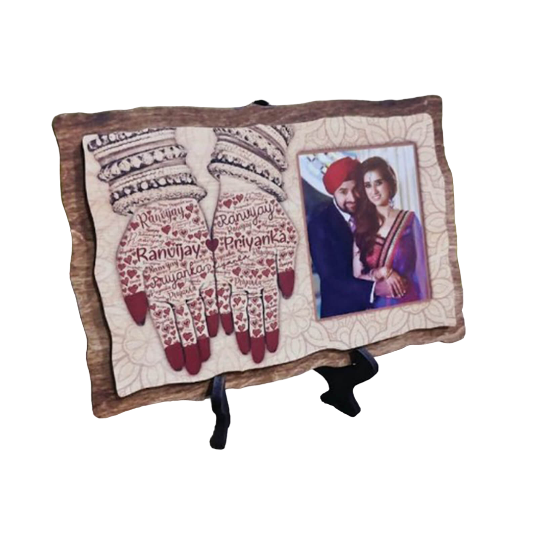 Wooden Plaque Photo Frame - MDF Wood, 8x6 Inches - corporate gift by YuBingo