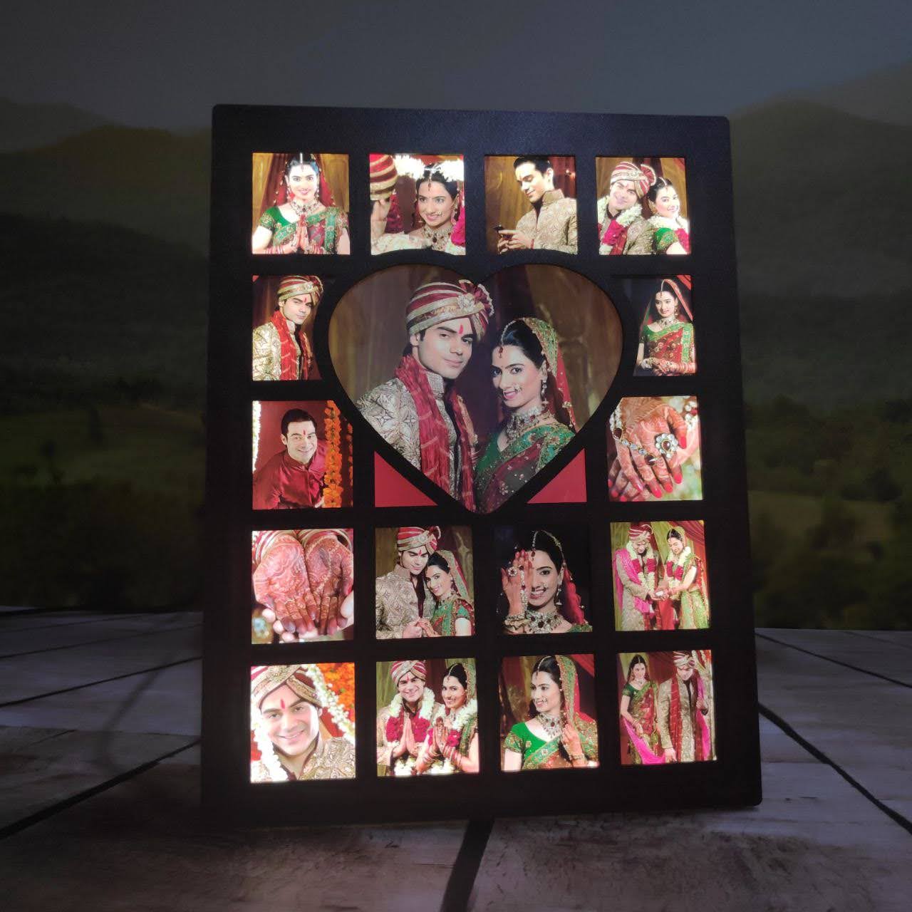 LED Collage Frame (Centre Heart with Squares) - product image 3