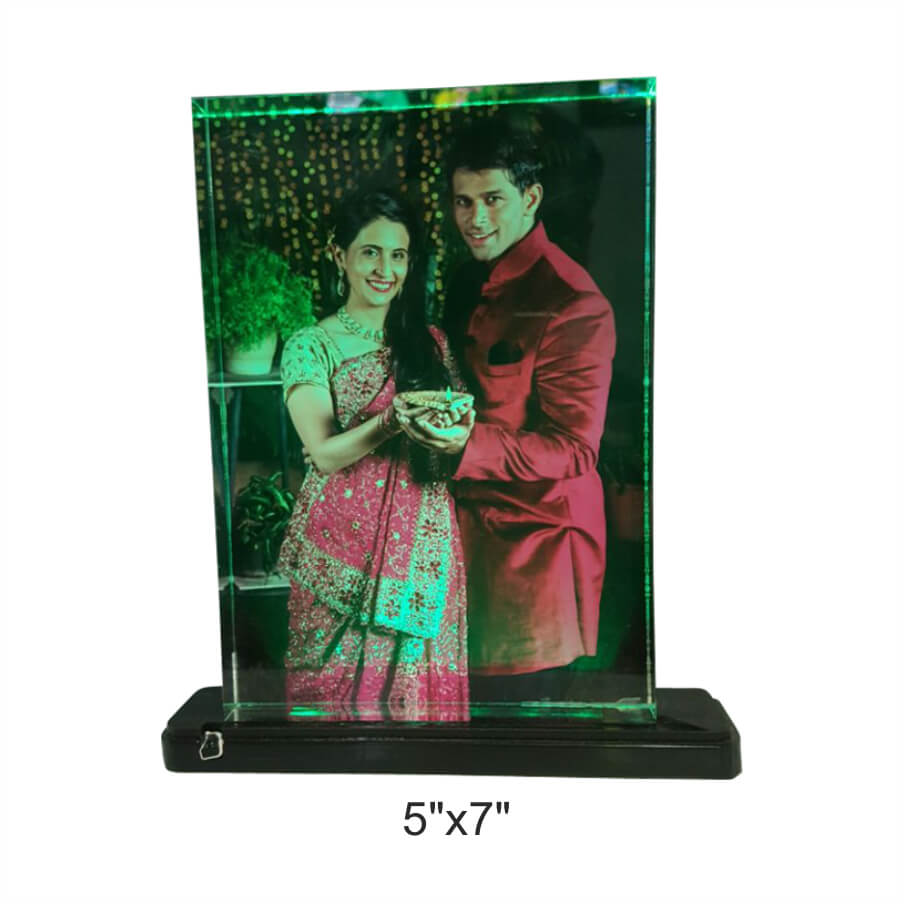 Acrylic Photo Block Color Changing LED Stand with Remote - corporate gift by YuBingo