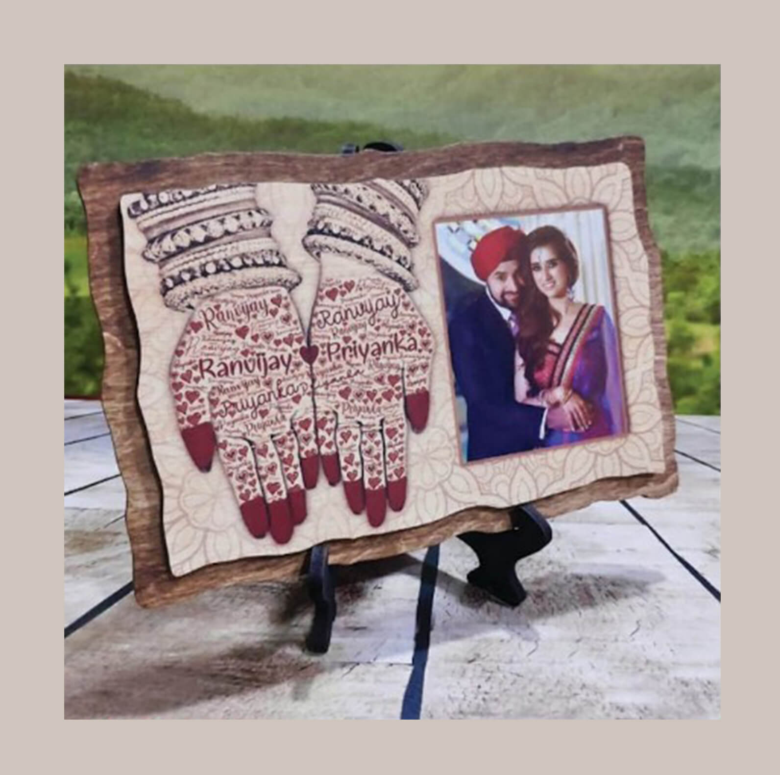 Wooden Plaque Photo Frame - MDF Wood, 8x6 Inches - product image 2