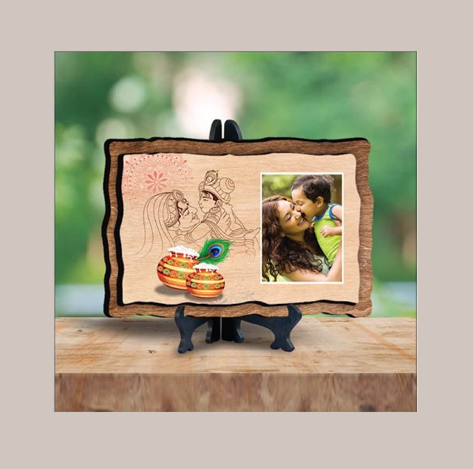 Wooden Plaque Photo Frame - MDF Wood, 8x6 Inches - product image 2