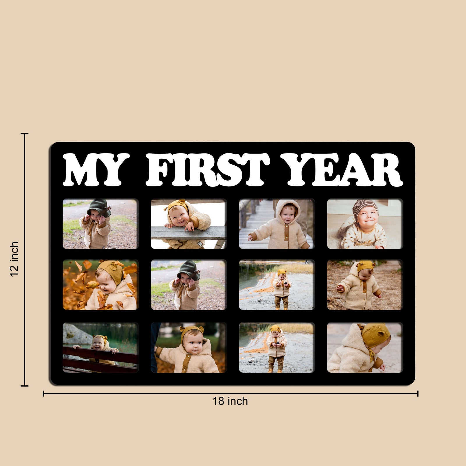 Laser Cut Photo Frame My 1st Year Photos with Twelve Photos - corporate gift by YuBingo