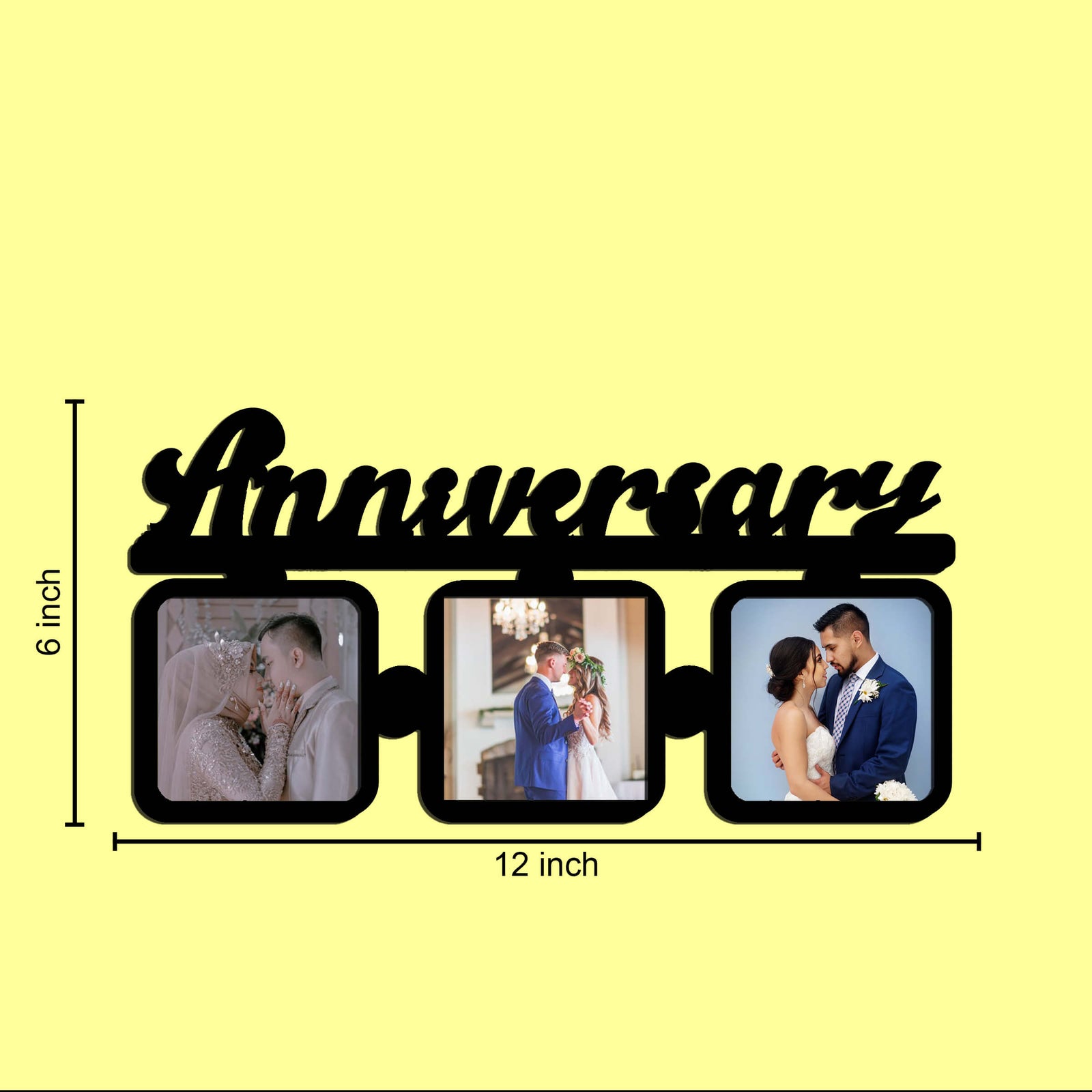 Laser Cut Photo Frame Anniversary Photos with Three Photos - product image 2