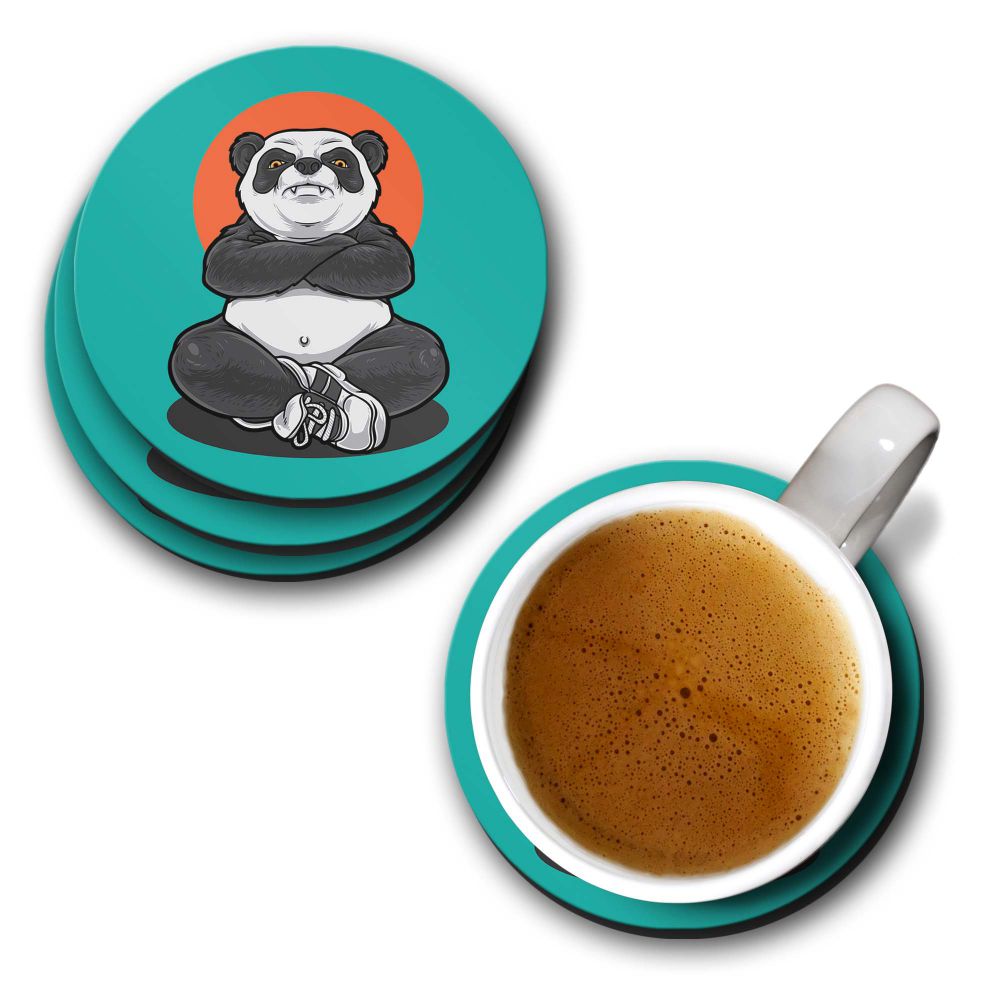 Angry Panda Coasters - corporate gift by YuBingo
