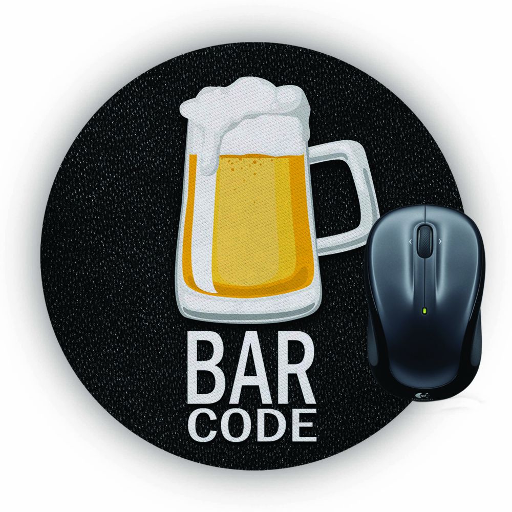 Bar Code Mouse Pad (Round) - corporate gift by YuBingo