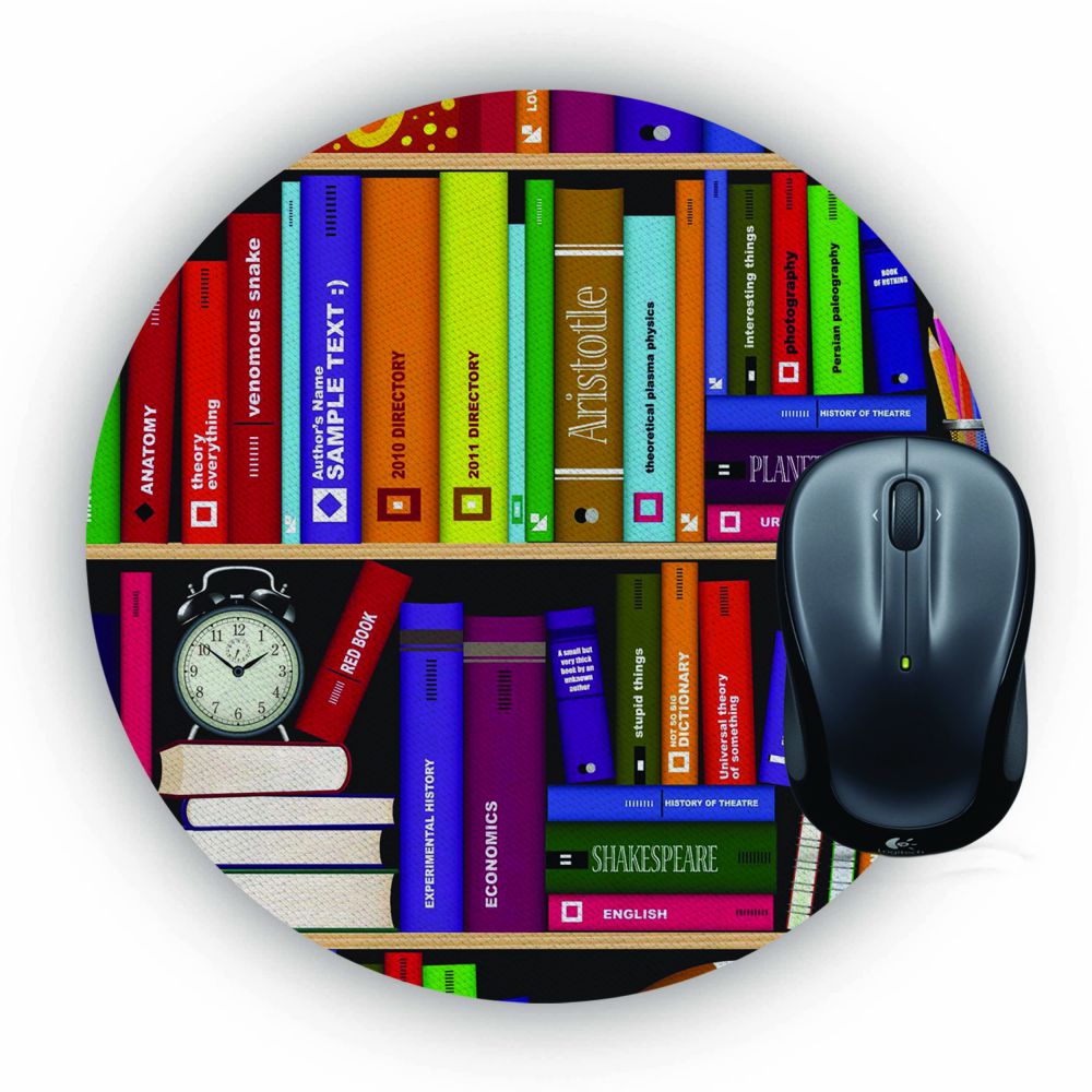 Books Mouse Pad (Round) - corporate gift by YuBingo