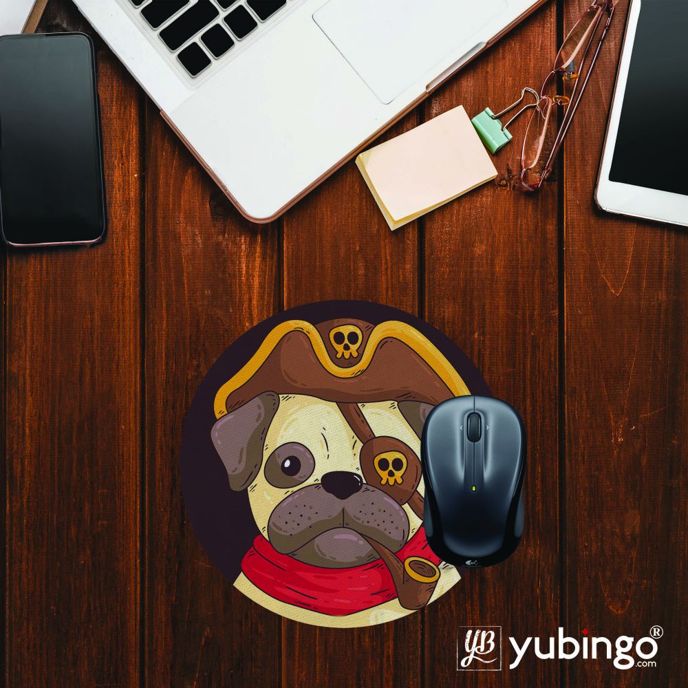 Mafia Pug Mouse Pad (Round) - product image 2