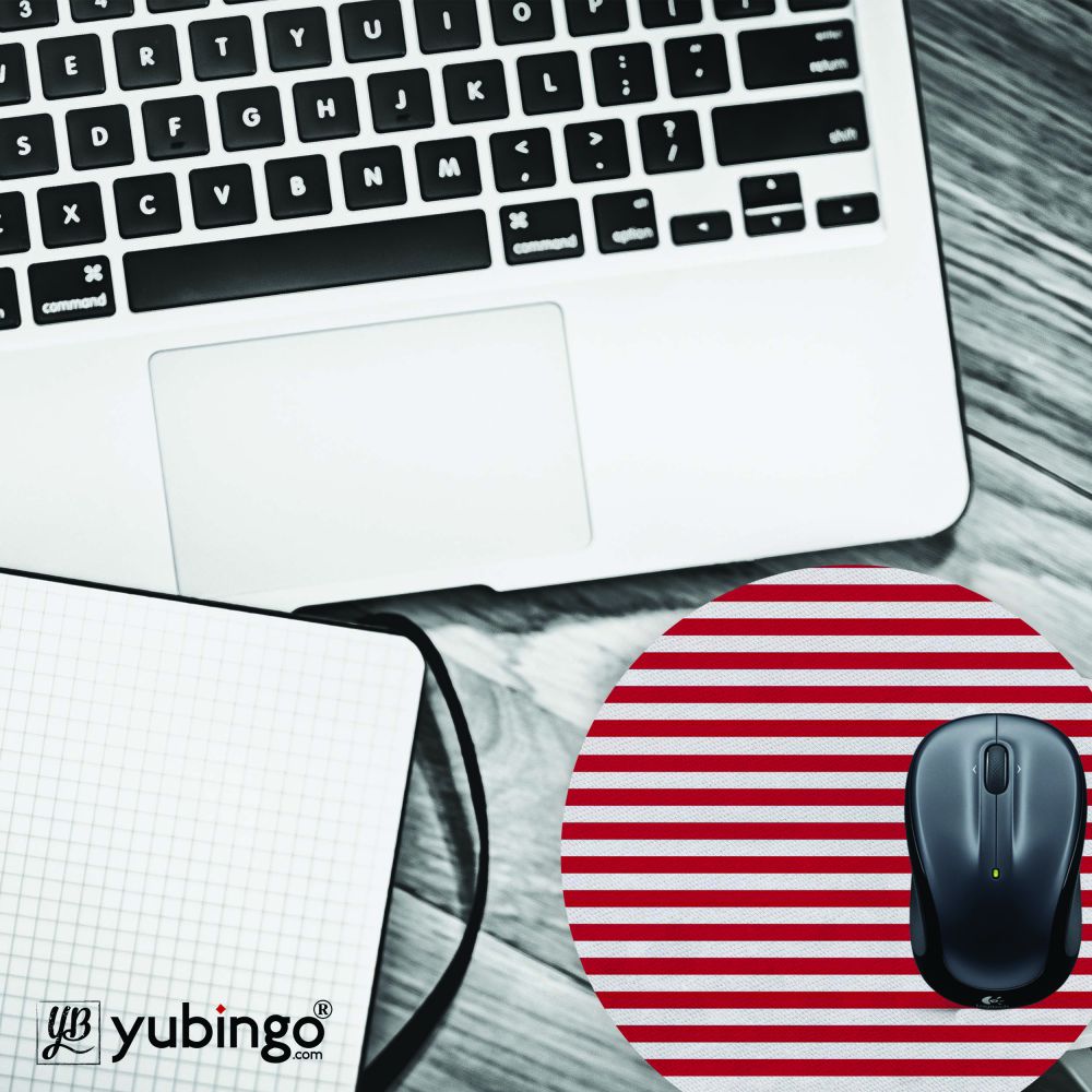 Red Stripes Mouse Pad (Round) - product image 4