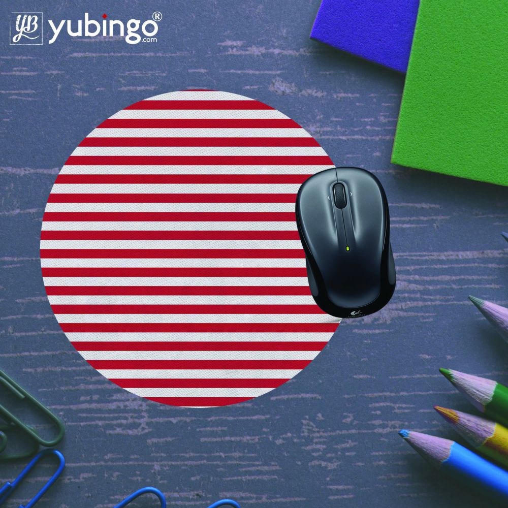 Red Stripes Mouse Pad (Round) - product image 5