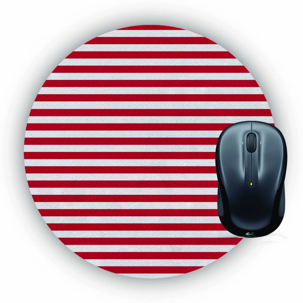 Red Stripes Mouse Pad (Round) - corporate gift by YuBingo